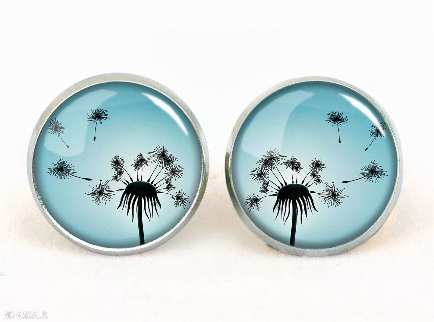 naszyjniki: Dmuchawiec Medalion z łańcuszkiem HandMade