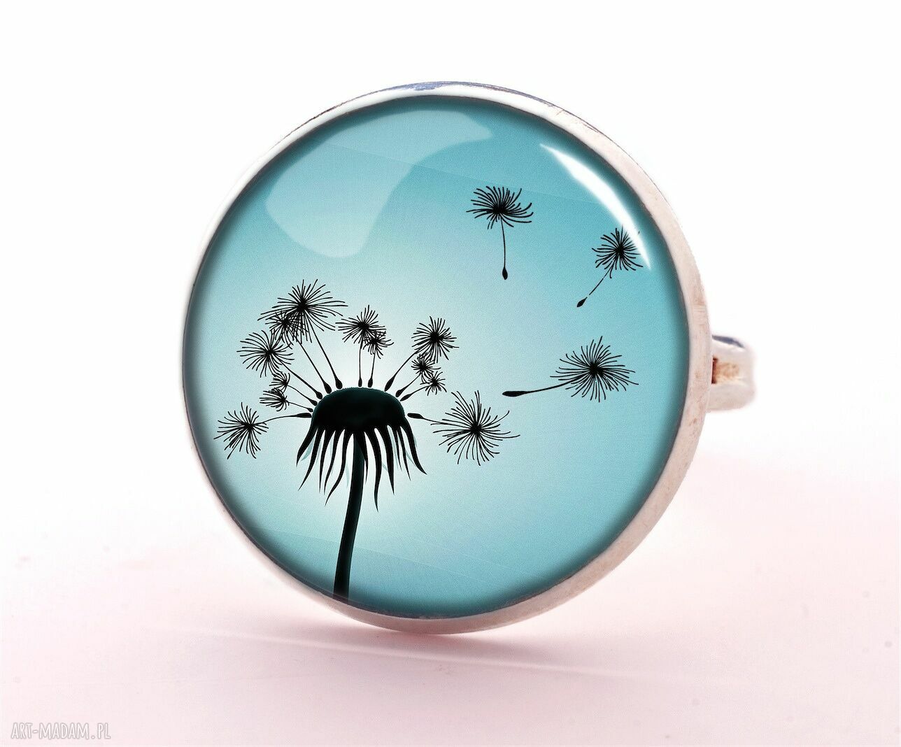 naszyjniki: Dmuchawiec Medalion z łańcuszkiem HandMade