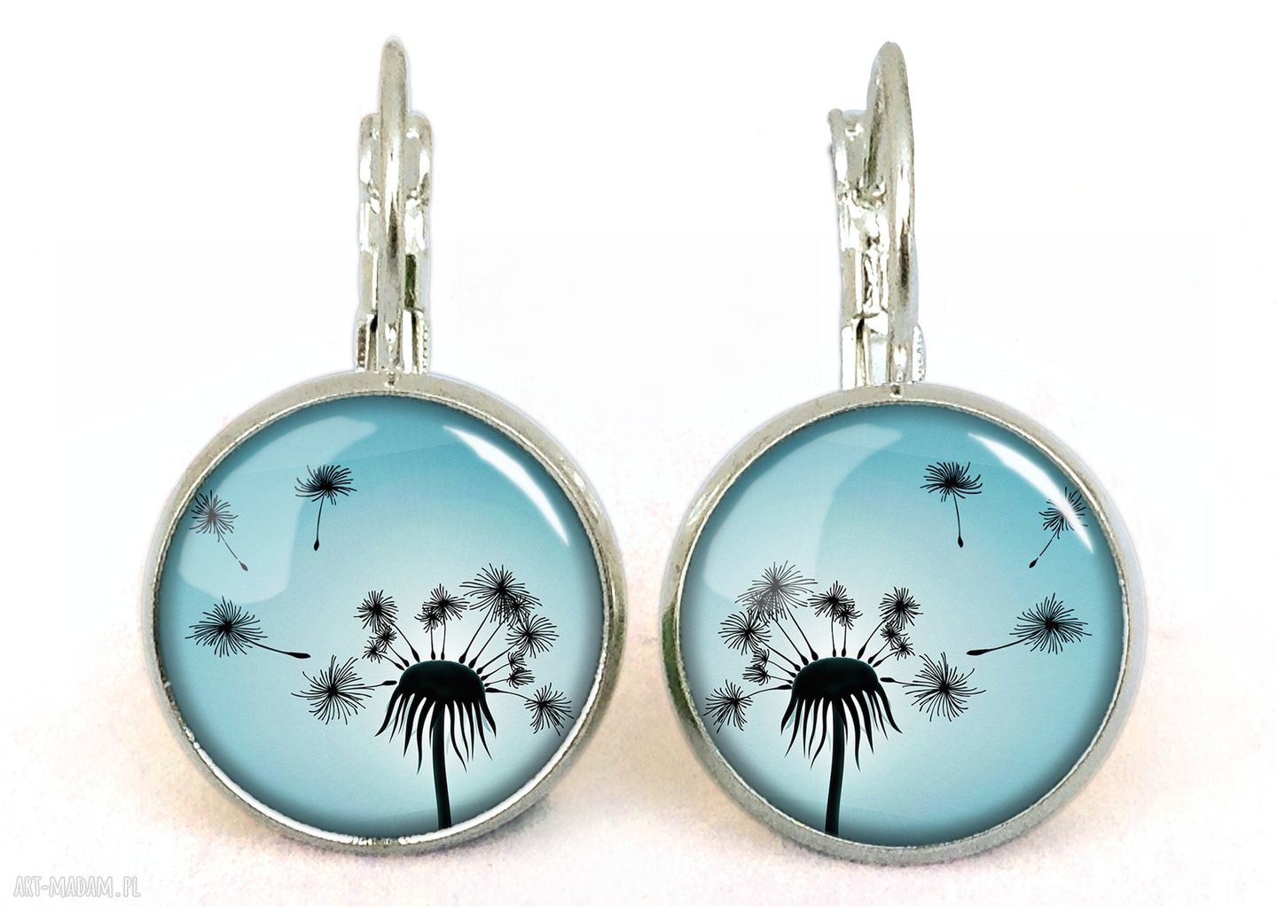 naszyjniki: Dmuchawiec Medalion z łańcuszkiem HandMade