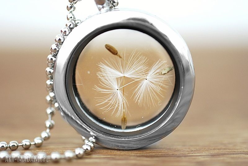 naszyjniki: ♥ Dmuchawiec Naszyjnik ręcznie wykonane