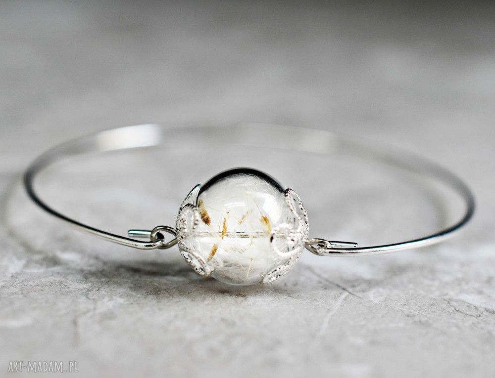 bransoletki: ♥ Dmuchawiec Posrebrzana bransoletka Ręcznie robione