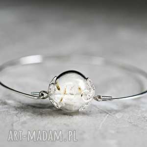 ♥ dmuchawiec ♥ posrebrzana bransoletka - białe bransoletki