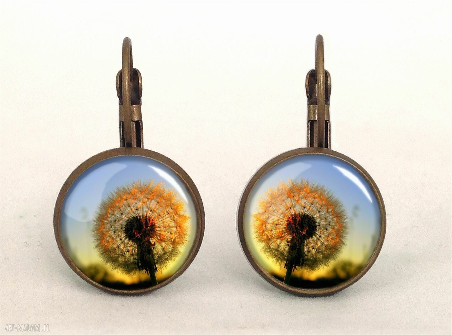 Dmuchawiec małe kolczyki wiszące słońce kwiatowe prezent