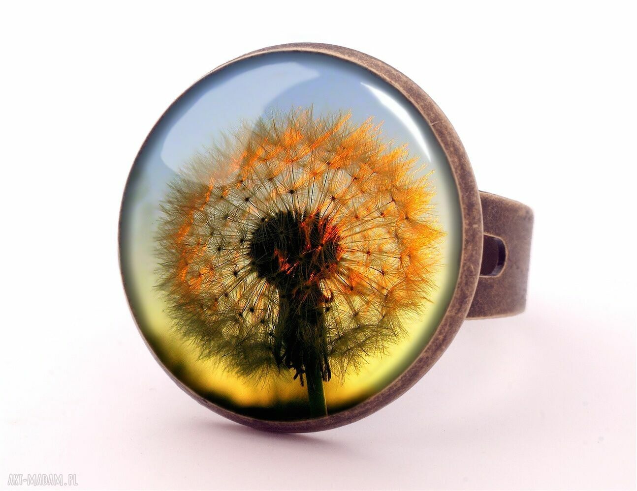 kolczyki: Dmuchawiec w słońcu małe kolczyki wiszące Autorskie