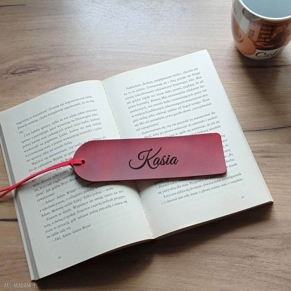 Personalizowana skórzana zakładka do książki z grawerem laserowym