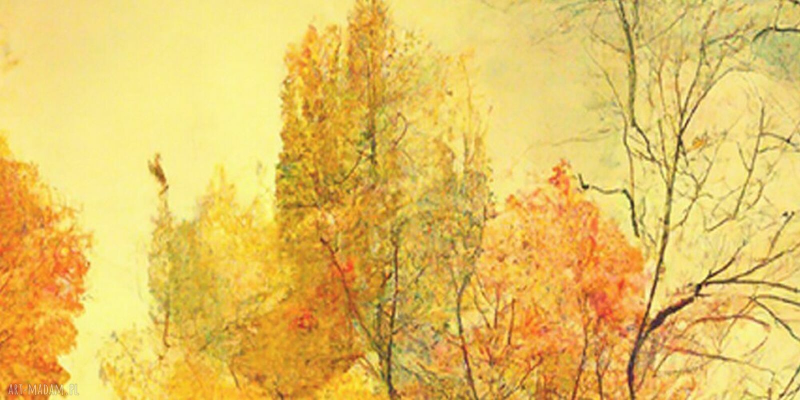 Kolorowy obraz do przedpokoju - jesienny las na płótnie 120x80 cm