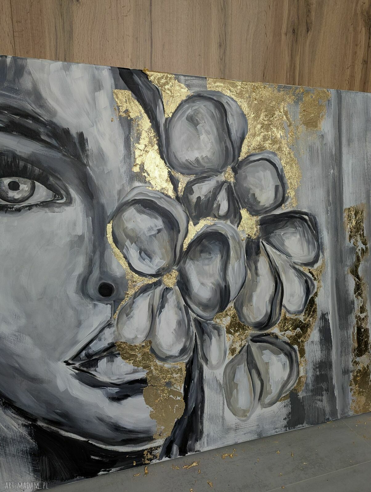 Ręcznie malowany obraz XXL Kobieta abstrakcja 100x170 cm