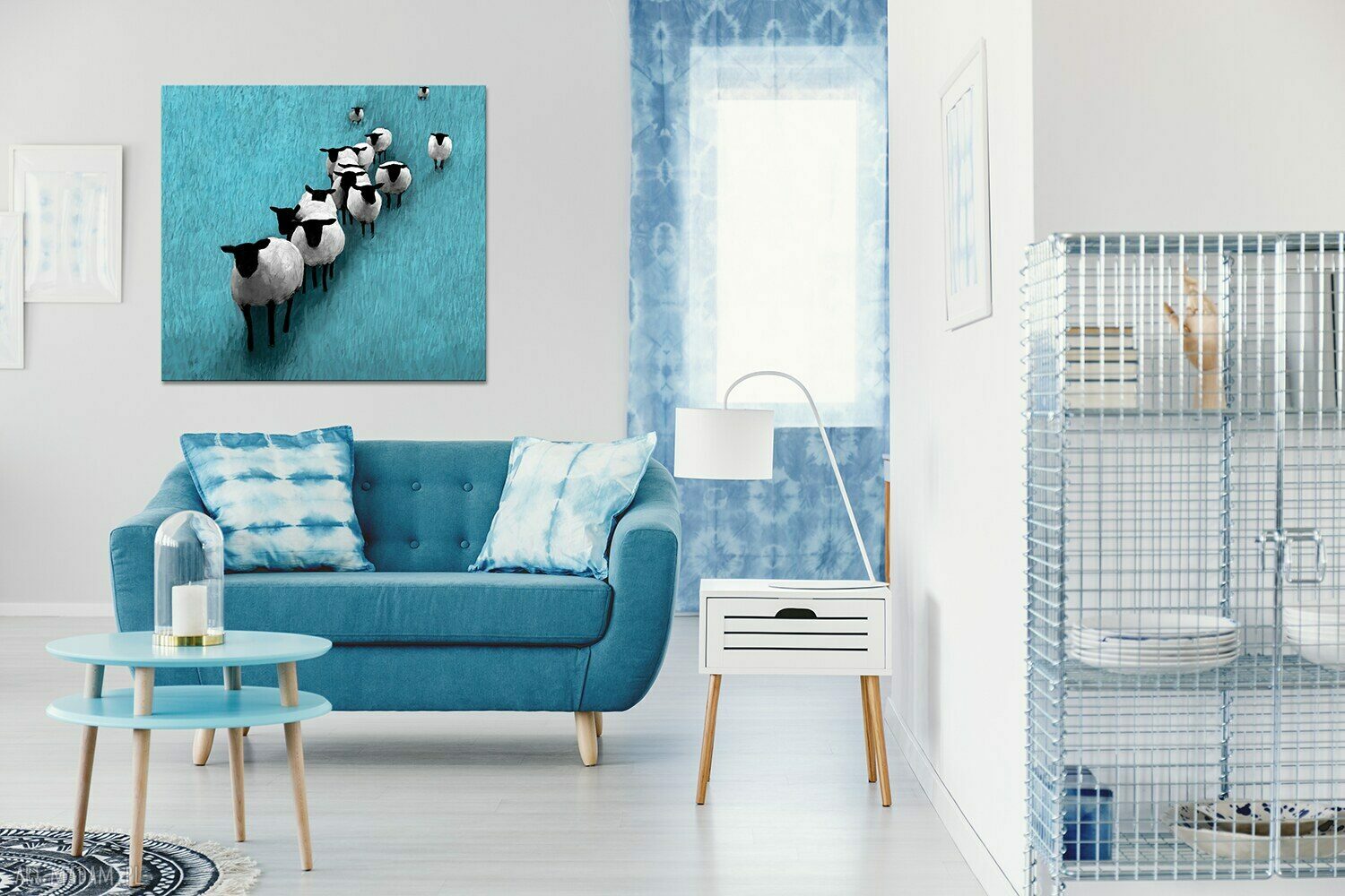 Obraz do salonu 'Owce na wypasie' 02667 drukowany na płótnie 80x80 cm