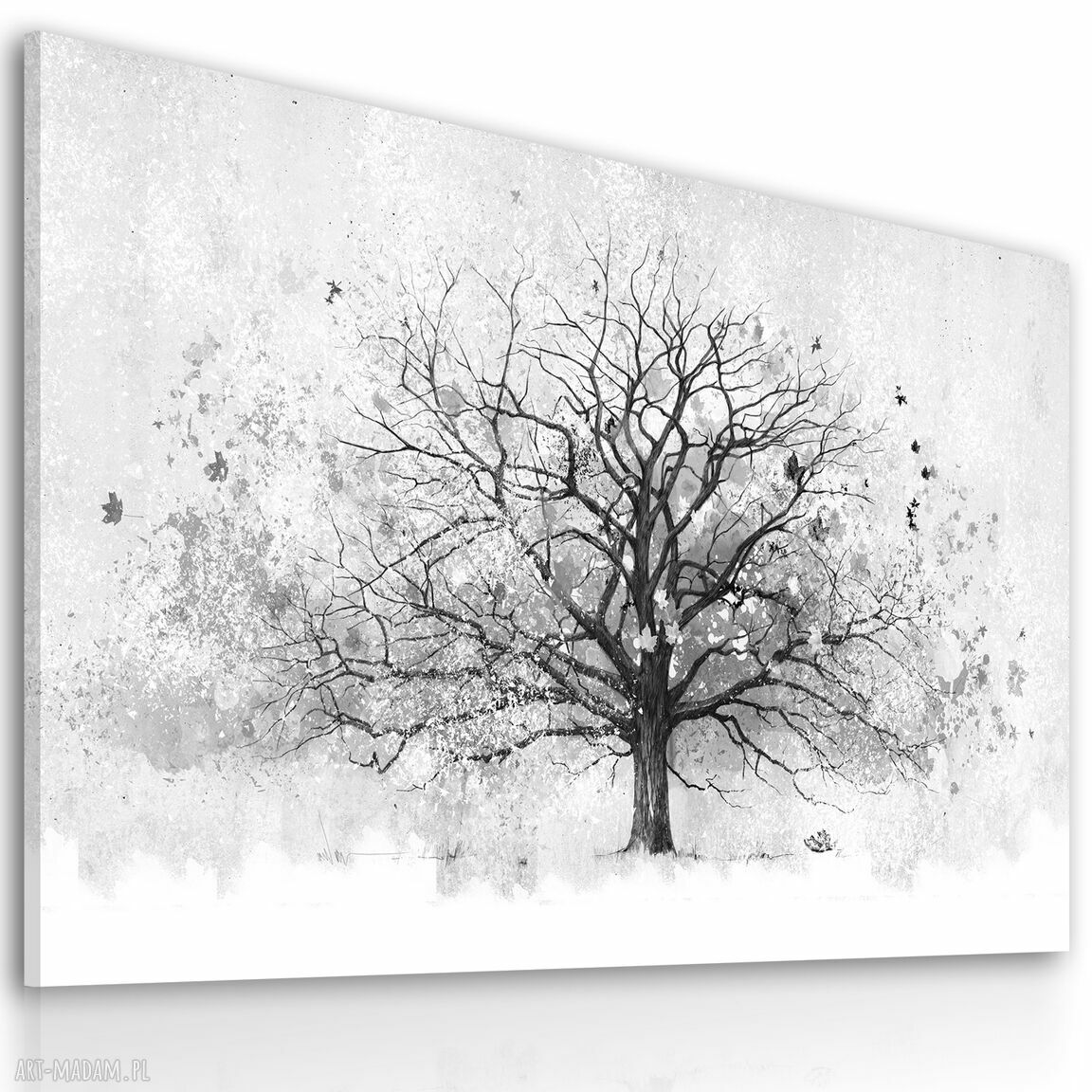 Obraz do salonu: czarno-białe drzewo 120x80 cm (duży format)