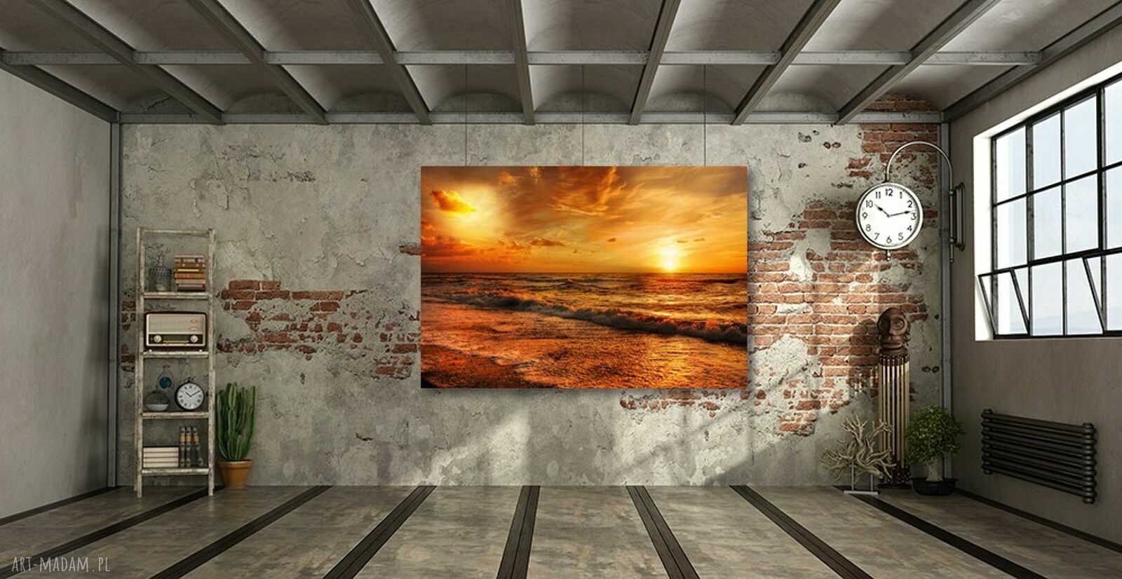 Obraz na płótnie 120x80 cm - zachód słońca nad morzem