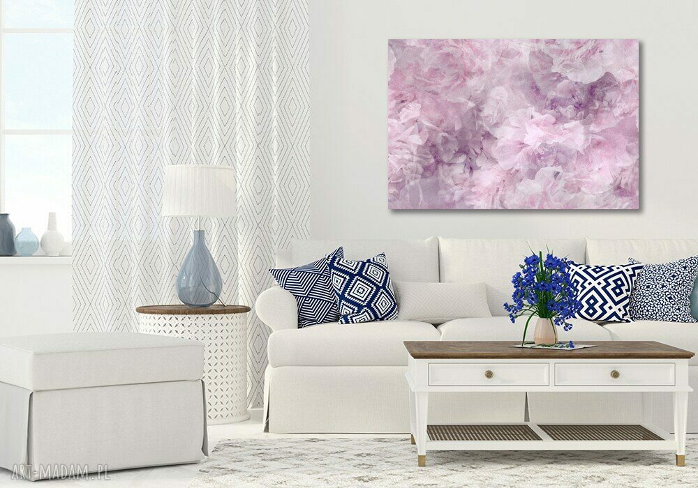 Różowo-fioletowy obraz na płótnie z piwoniami 120x80 cm