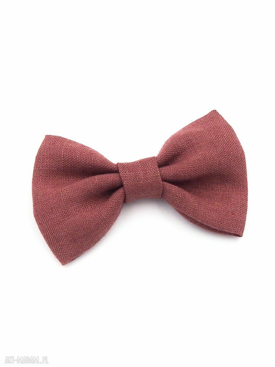 Spinka do włosów Linen Bow Cinnabar - lniana kokardka dla dziecka