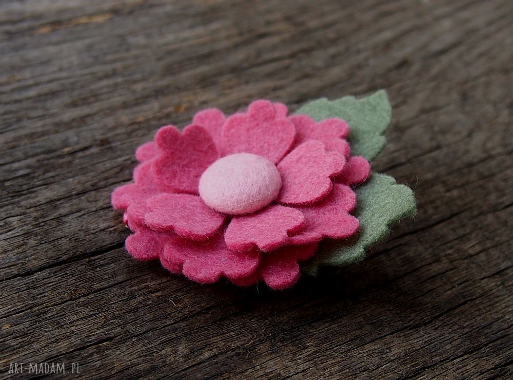 Spinka do włosów kwiatek z filcu - Victorian Rose (Momilio Art)