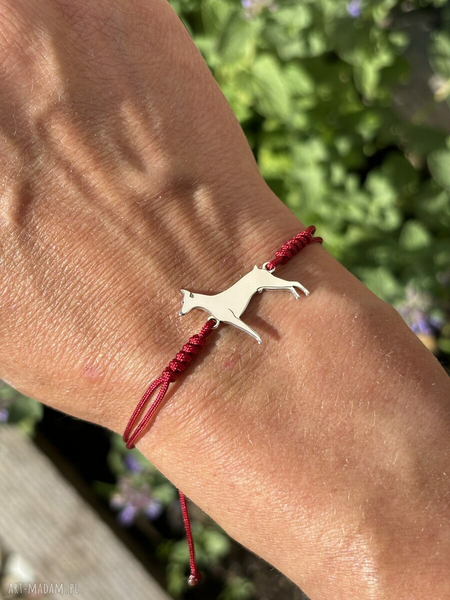 Doberman lub Pinczer - bransoletka z psem ze srebra 925, handmade