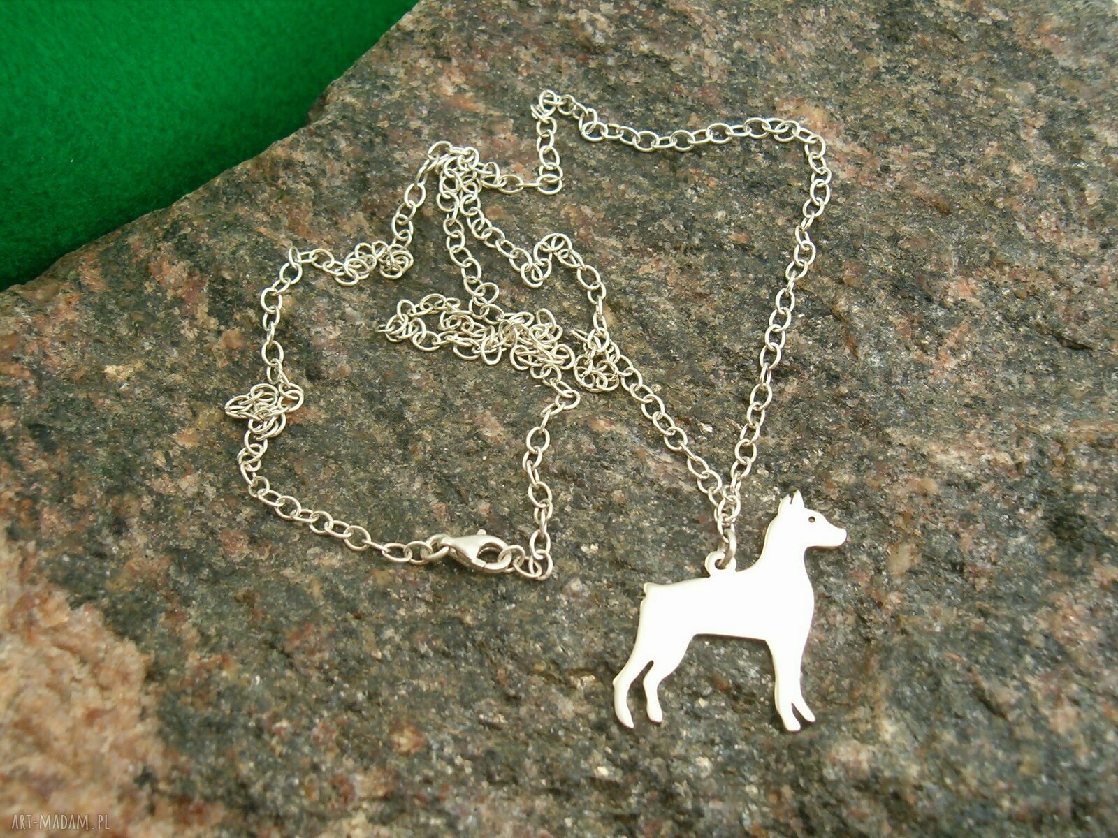 Doberman srebro 925 - naszyjnik z psem handmade