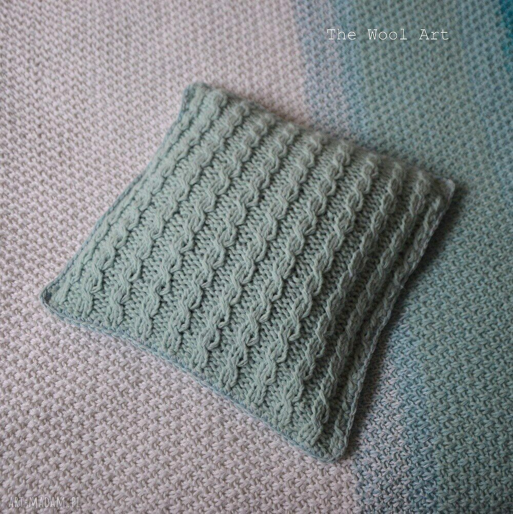 poduszki: dziergana poszewka na poduszkę ręcznie zrobione