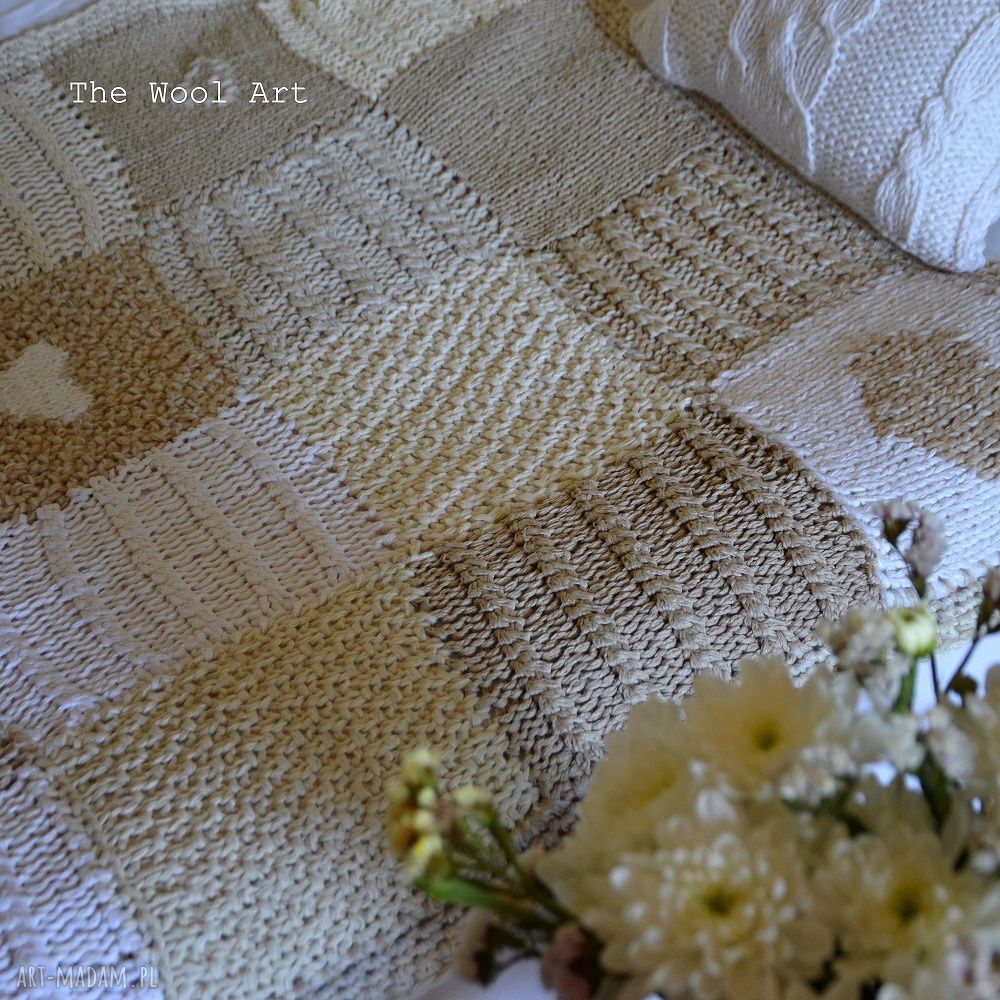 Pled kocyk koc narzuta beż dom prezent przytulny praktyczny