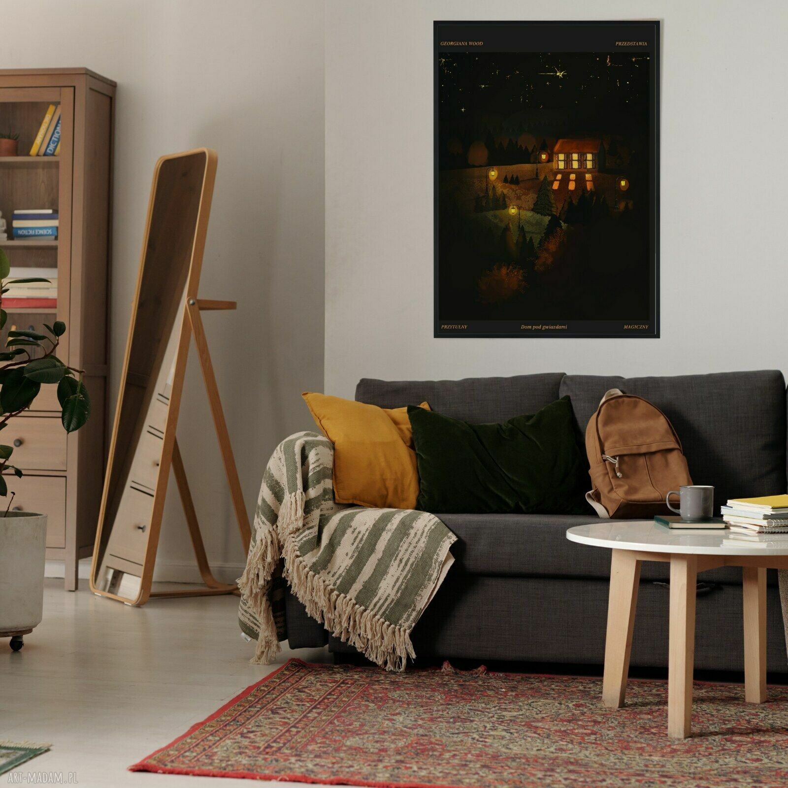 Dom pod gwiazdami - plakat A4 21x29,7 cm Cozy Winter Art