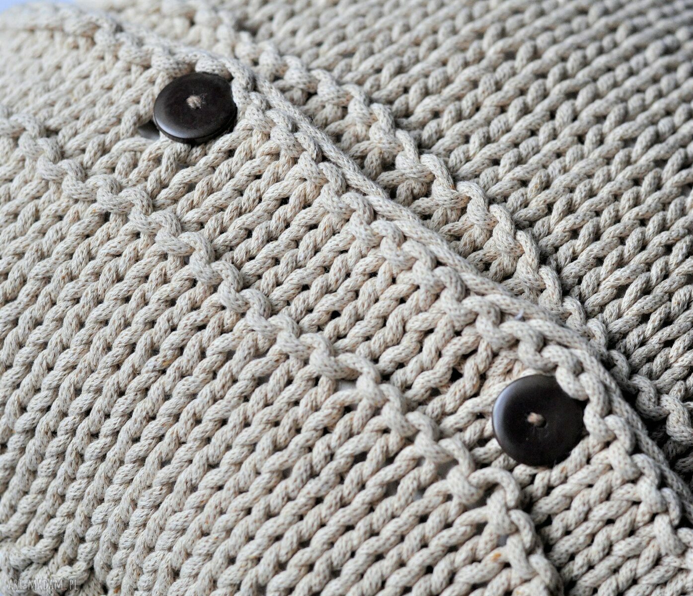 poduszki: poszewka ze sznurka Hand Made