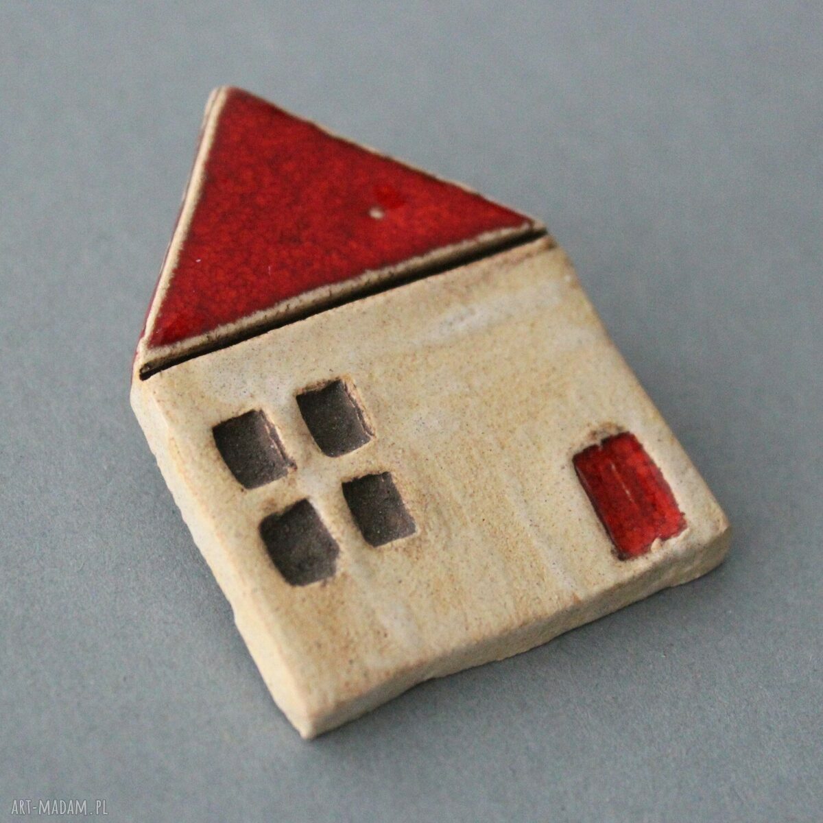 Broszka ceramiczna Domek
