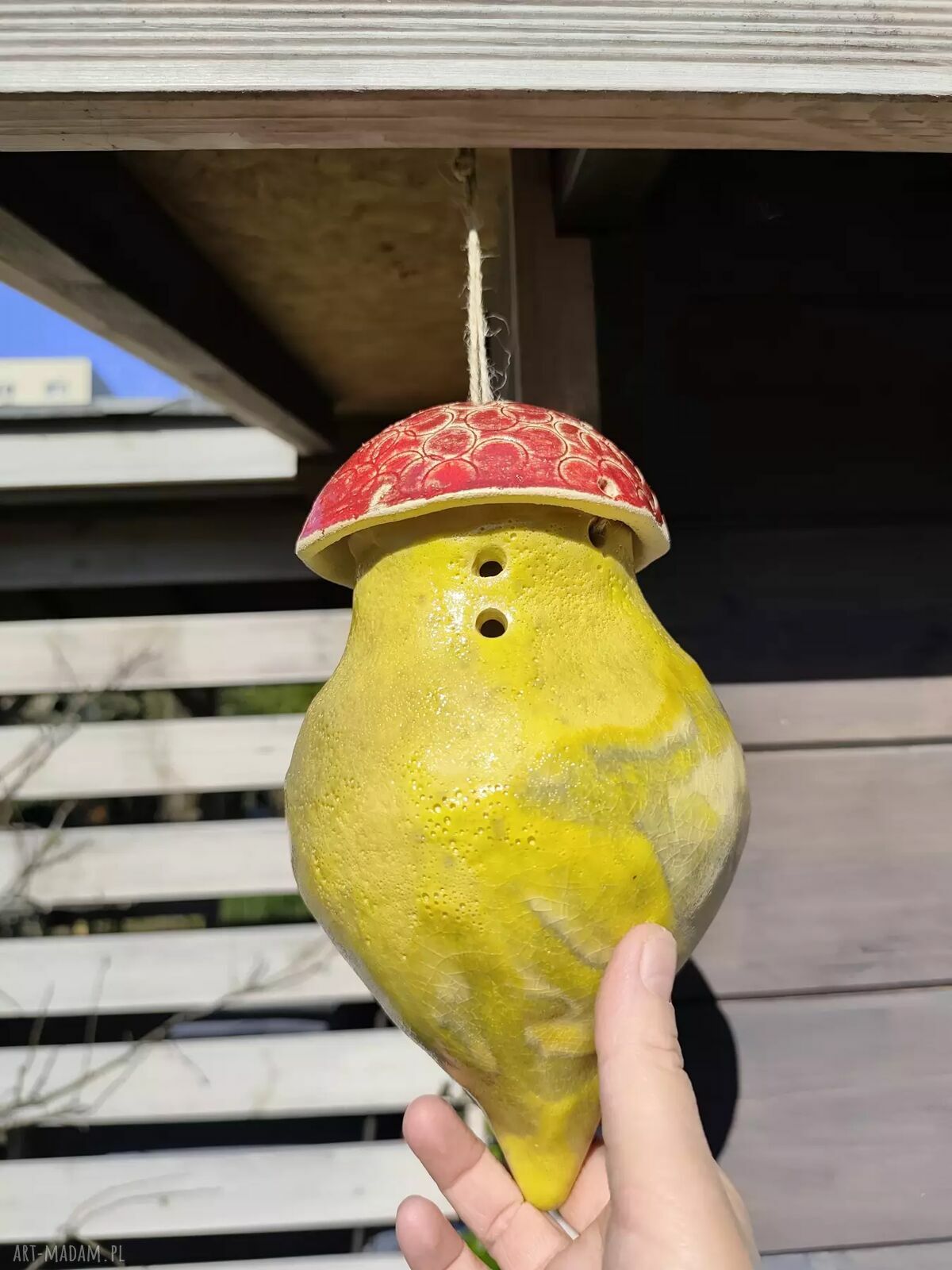 Domek ceramiczny do ogrodu - ręcznie robiona dekoracja