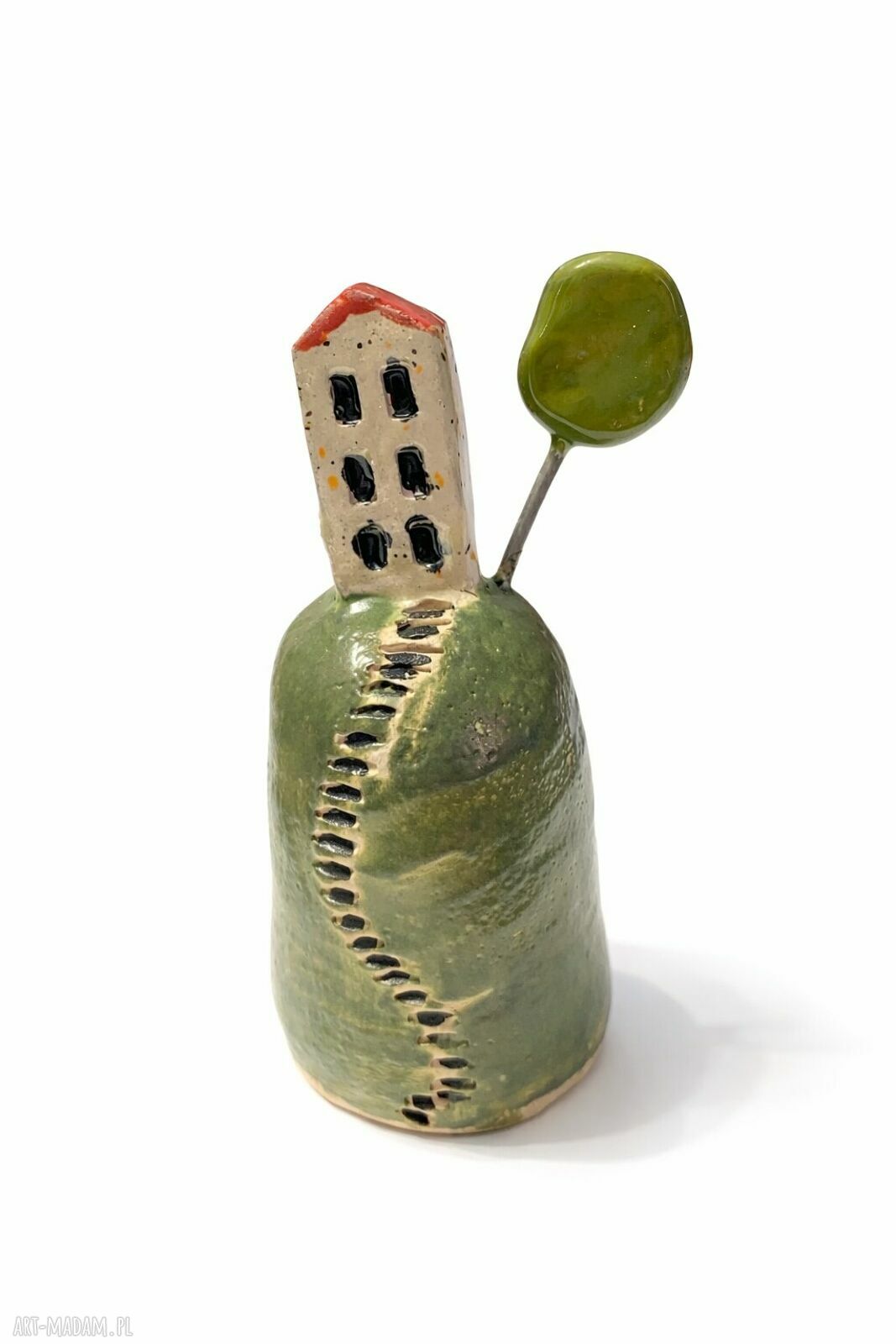 Domek ceramiczny Papataj - ręcznie robiona dekoracja na półkę