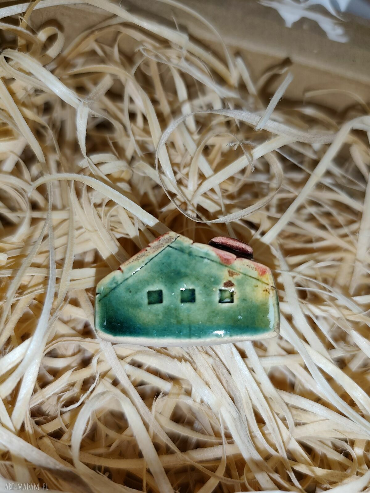 Domek ceramiczny mini - ręcznie malowany lampion na prezent