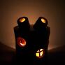 hand made dekoracje tealight domek lampion gliniany