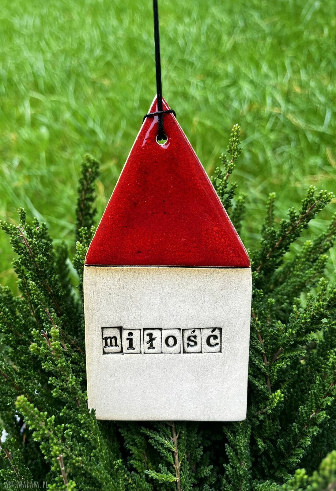 Ceramiczny domek z miłością - dekoracja do nowego domu