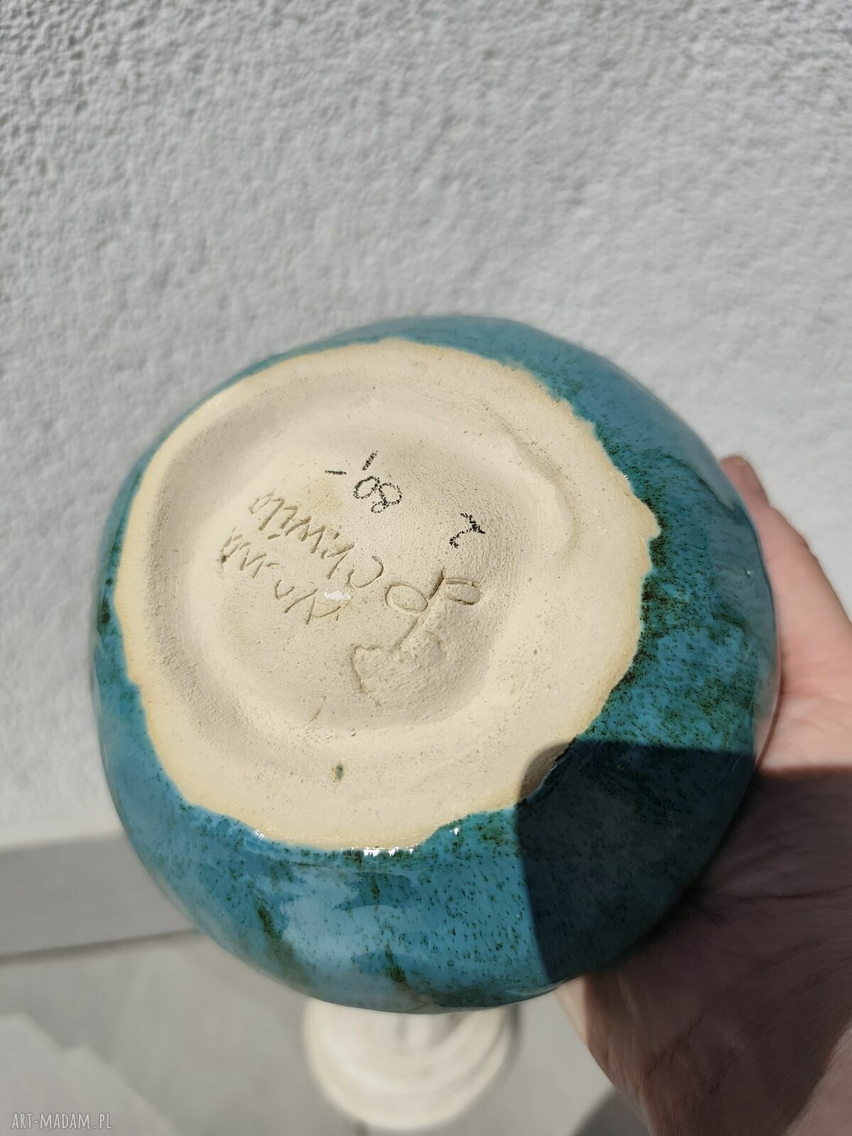 Donica osłonka ceramiczna w turkusowym stylu - prezent i dekoracja do domu