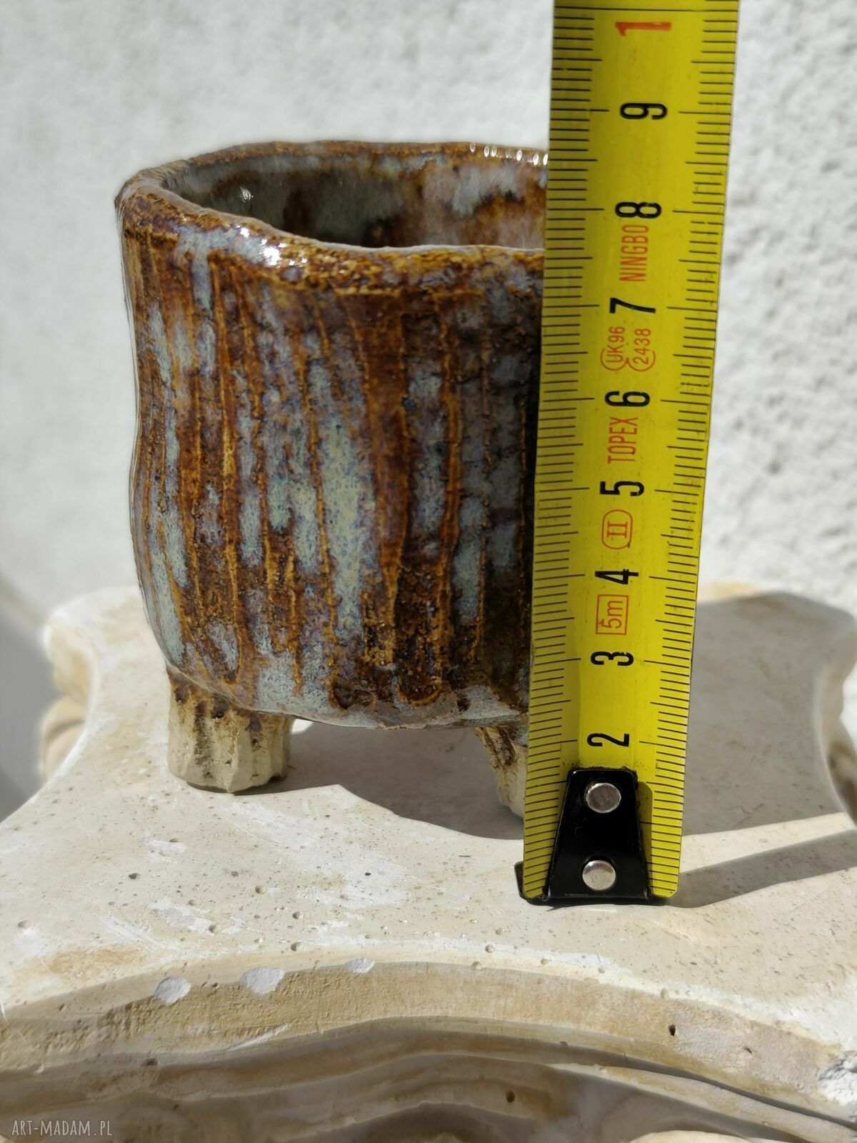 Doniczka - osłonka ceramiczna dla niej - rękodzieło Wolna Chwila