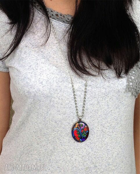 naszyjniki: Dont Open Owalny medalion z łańcuszkiem HandMade
