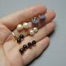 handmade kolczyki drobne dots - pearls white /alloys