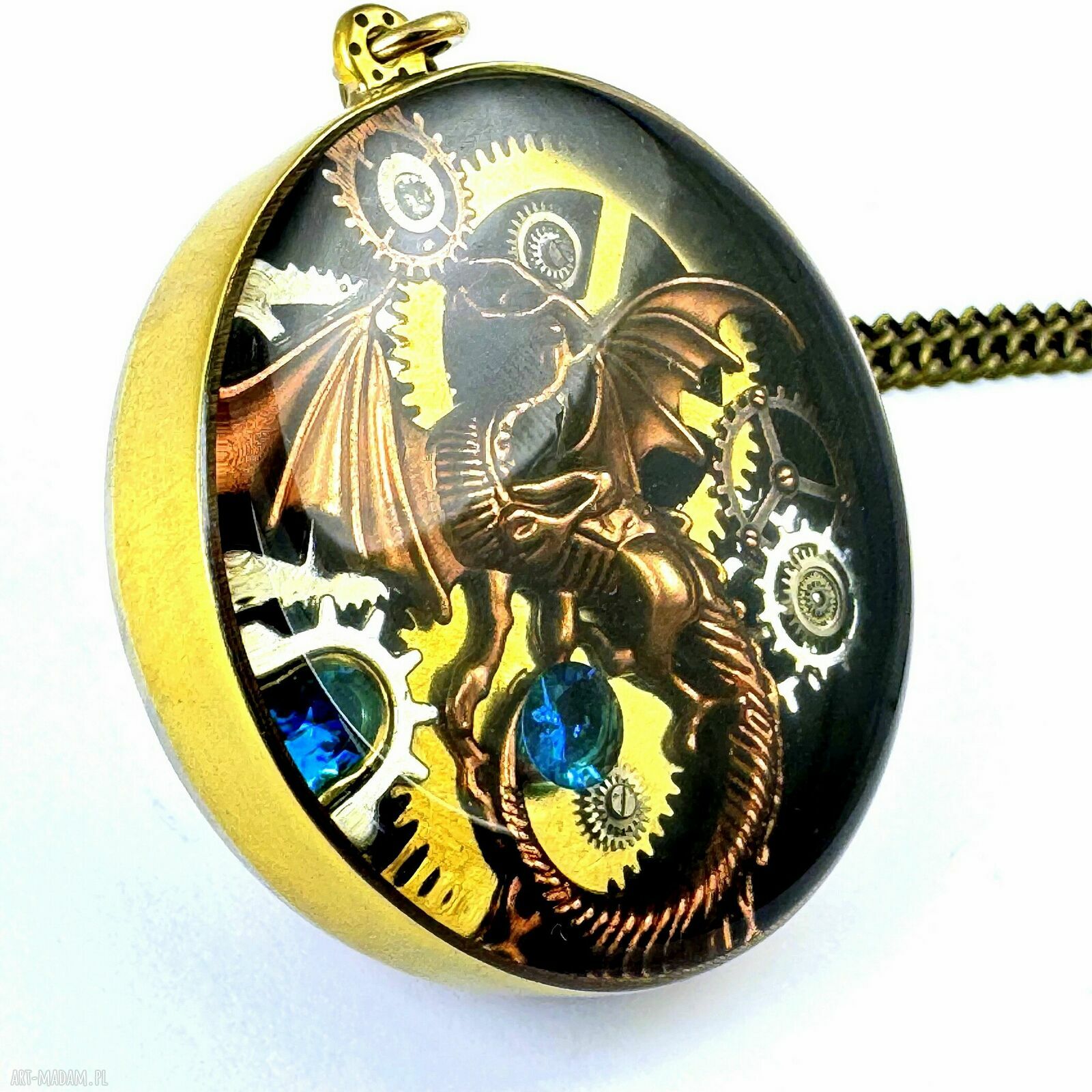 Wisior Dragon Stones II 3D - smok z trybików, unikat handmade