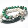 handmade bransoletki muszla dragonfly emerald & ivory /16.02.17/ - duo