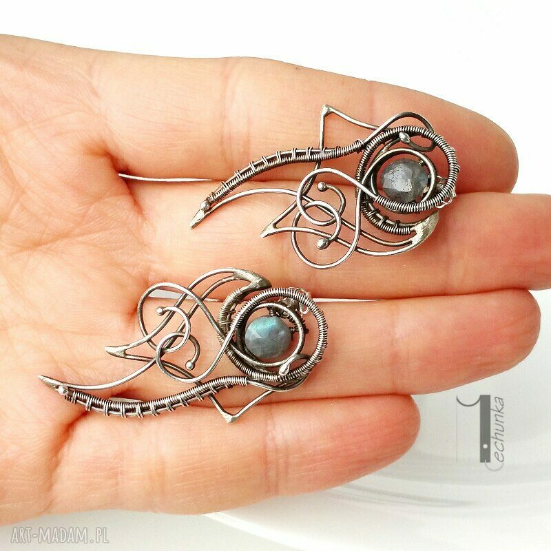 kolczyki: Dragonfly kolczyki z labradorytem Handmade