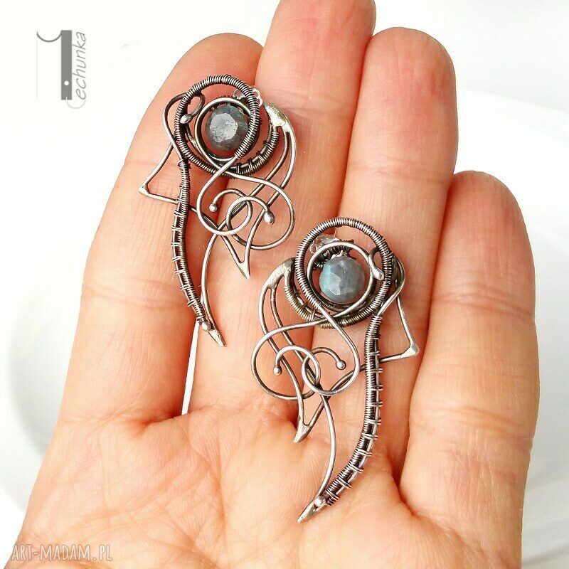 kolczyki: Dragonfly kolczyki z labradorytem Handmade