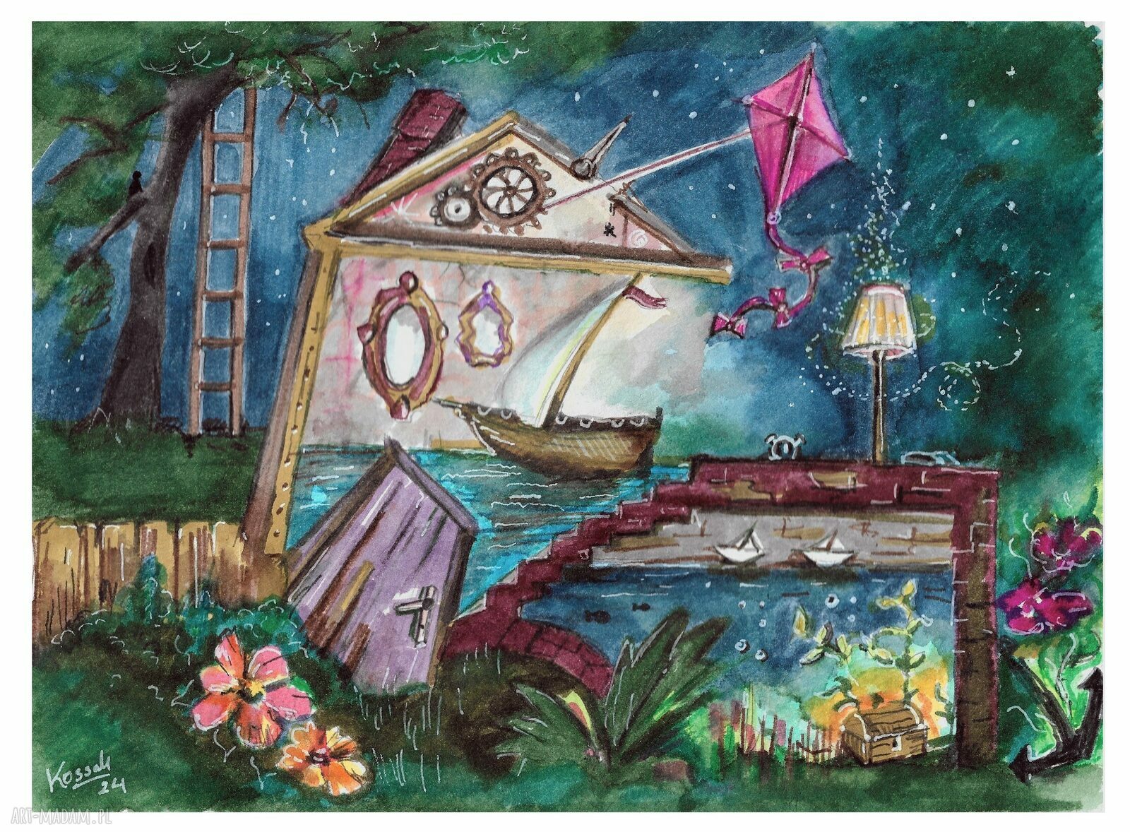 Dreams - Magiczny Dom - ilustracja A4 z serii Dreams