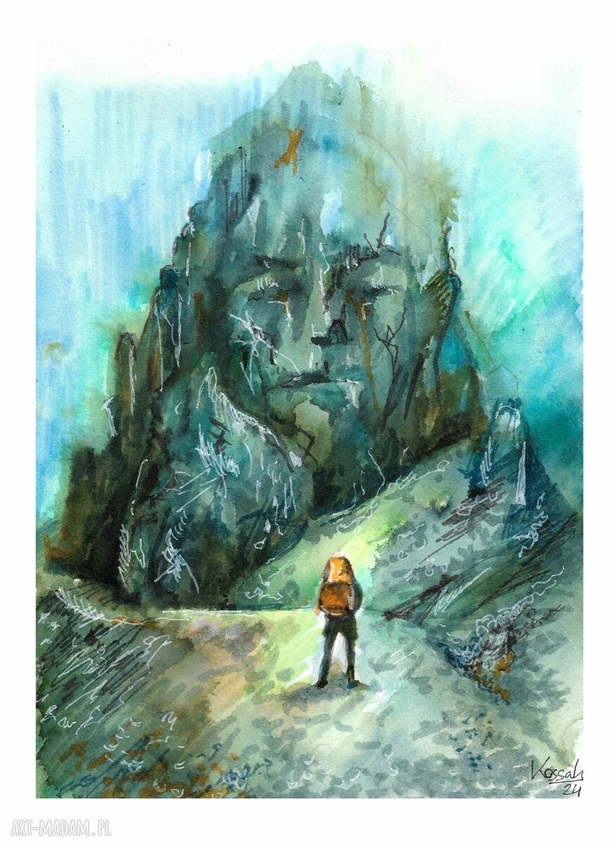 Dreams - Stonehead - obraz akwarelowy A4, autorski oryginał