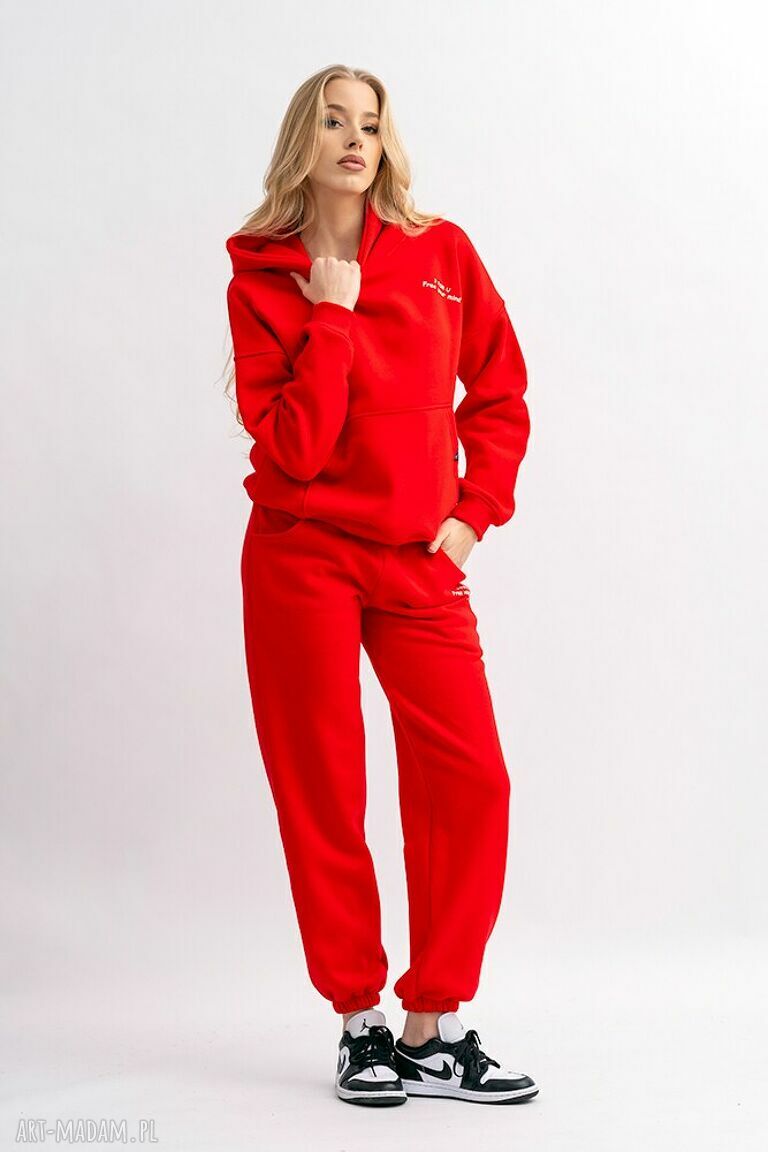 Dres damski AGA czerwony - bluza, spodnie i szalik