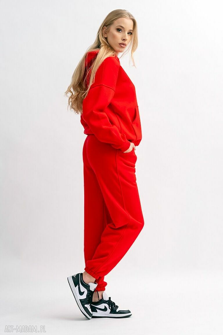 Dres damski AGA czerwony - bluza, spodnie i szalik