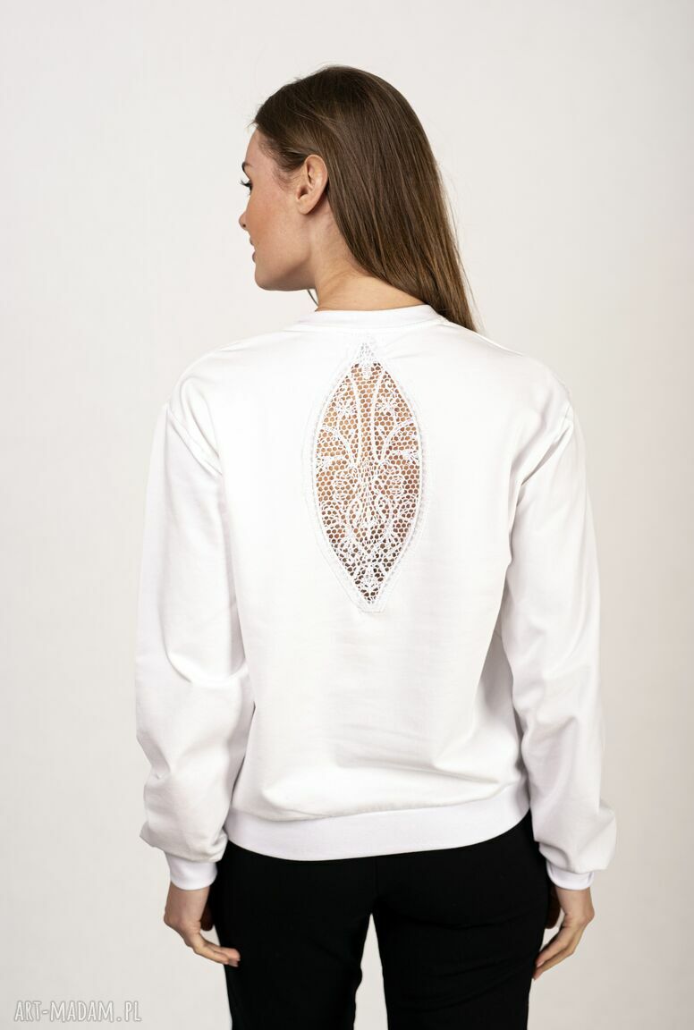Dres Darya ażurowy biało-czarny - bluza i spodnie damskie