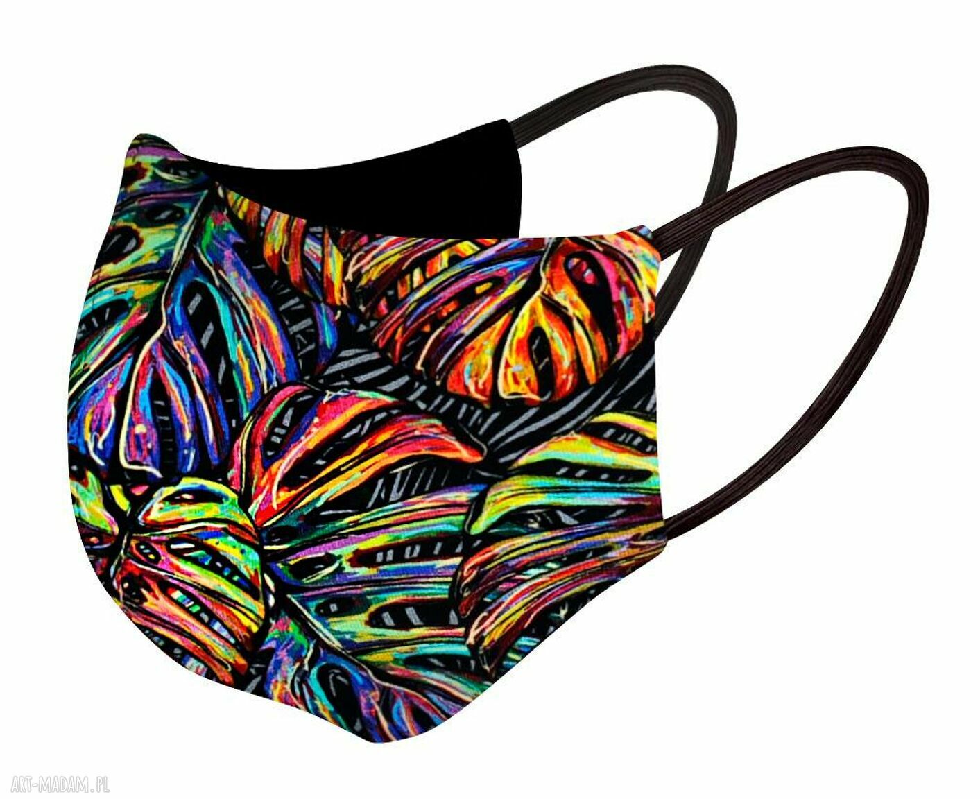 Maseczka profilowana twarz kolorowa damska mĘska wielorazowa