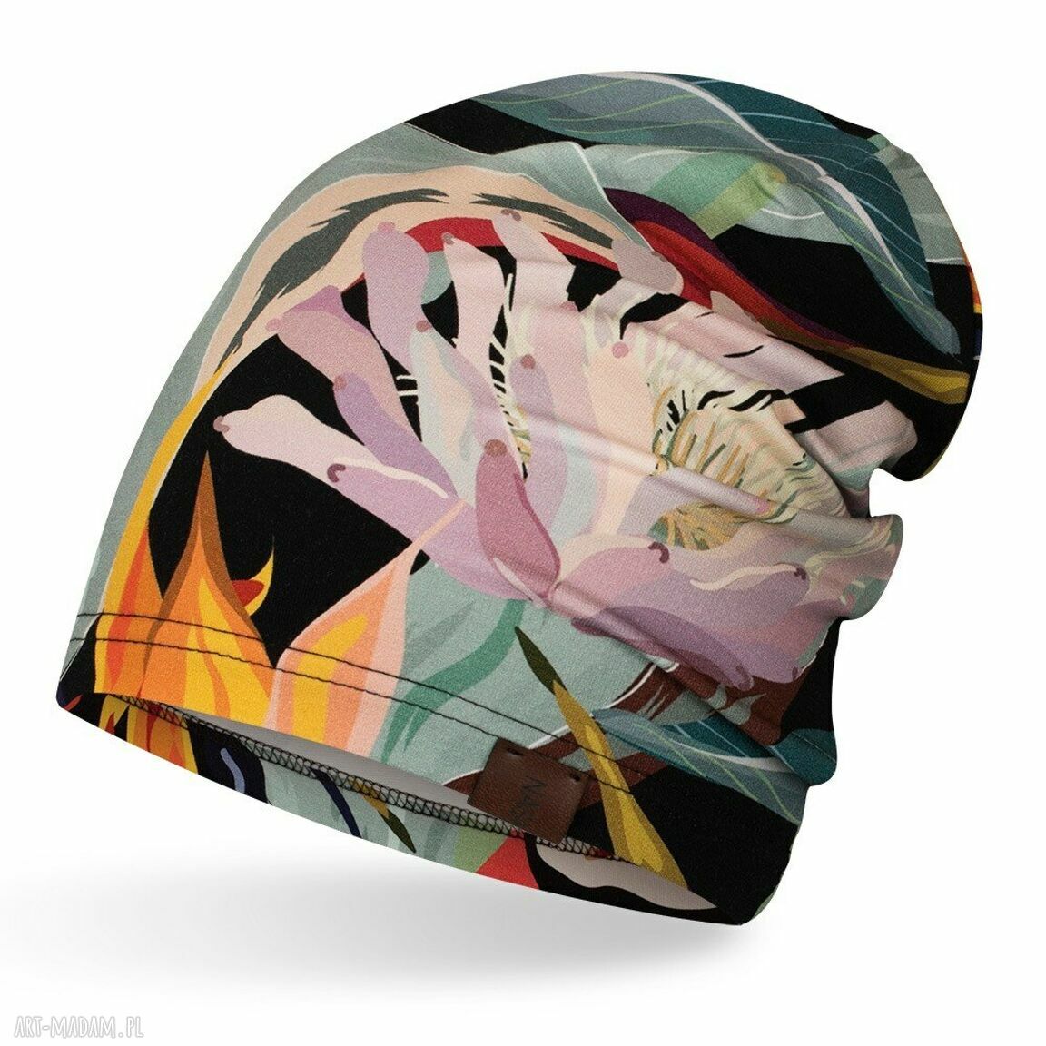 Czapka dresowa smerfetka krasnal czpak gepardy kolorowa wiosenna