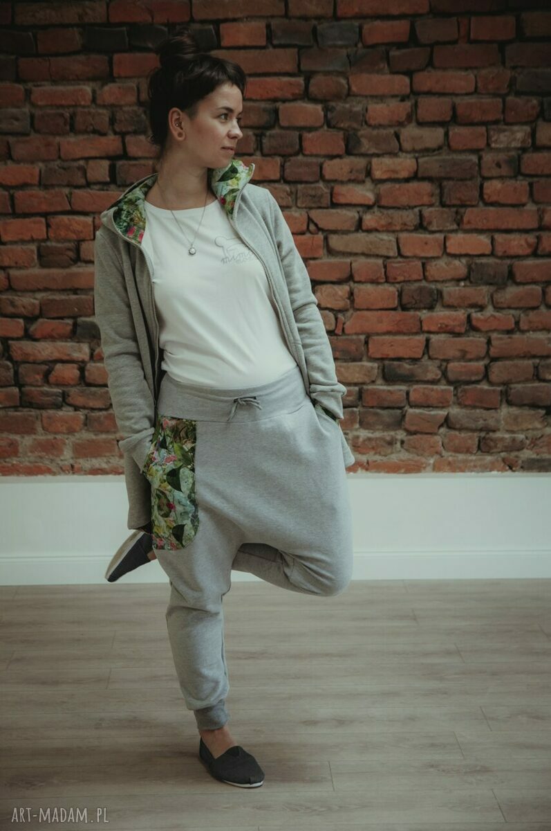 Spodnie dresowe damskie JUNGLE baggy - szare