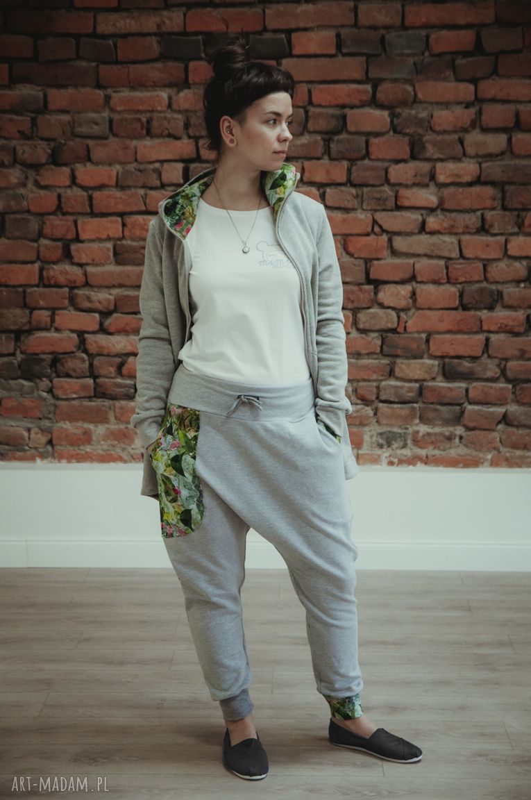 Spodnie dresowe damskie JUNGLE baggy - szare