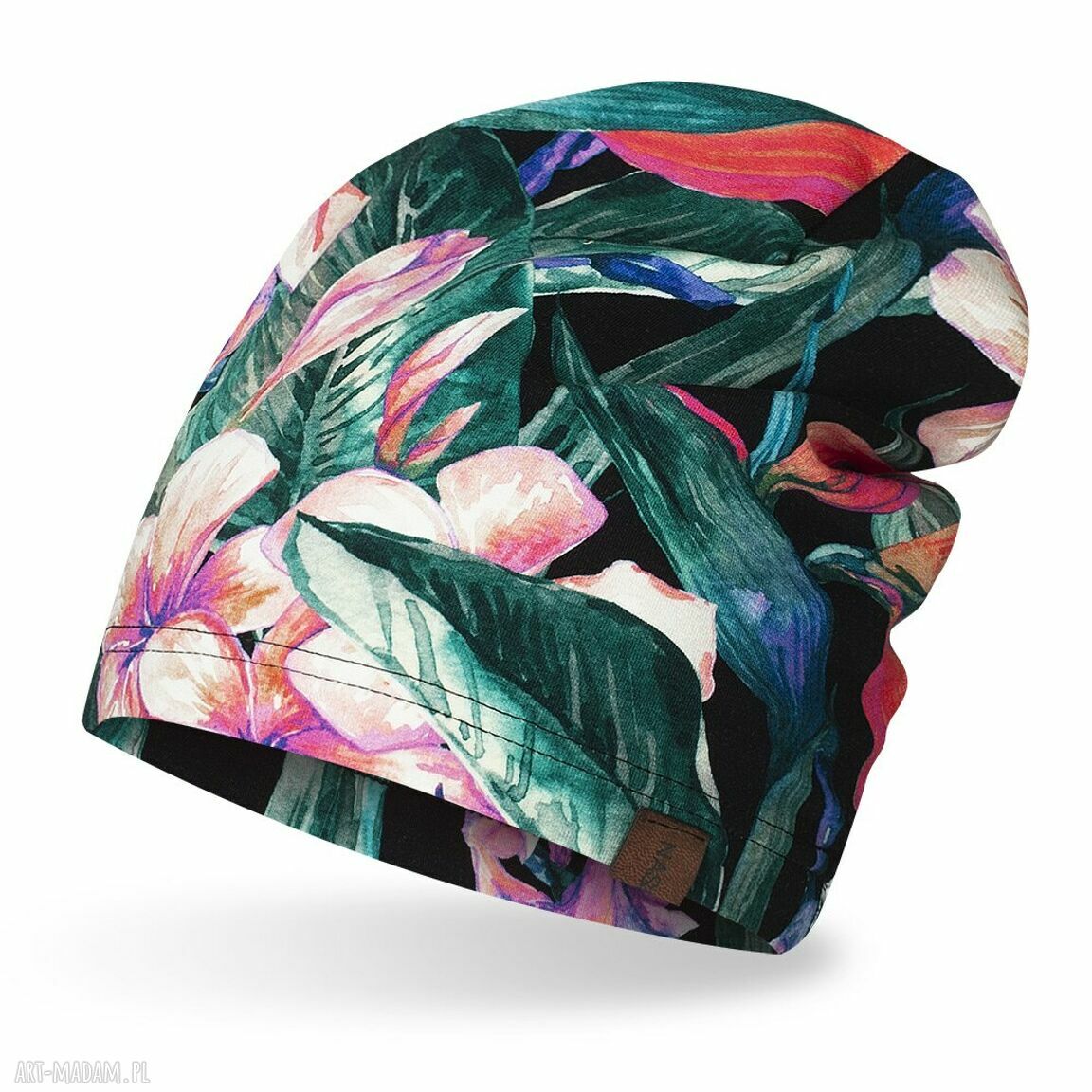 Czapka cienka lekka biegania baweŁniana bawełna dresówka print