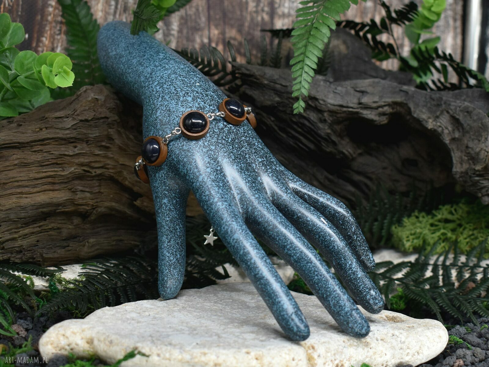 Drewniana bransoletka z nocą kairu Spirit Of Copper regulowana