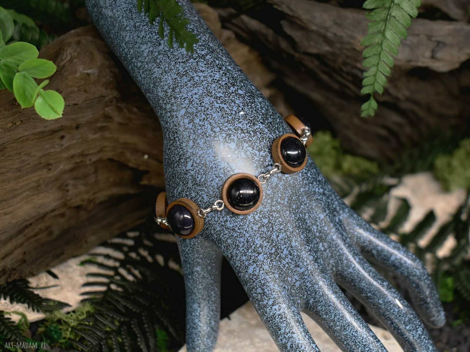 Drewniana bransoletka z nocą kairu Spirit Of Copper regulowana