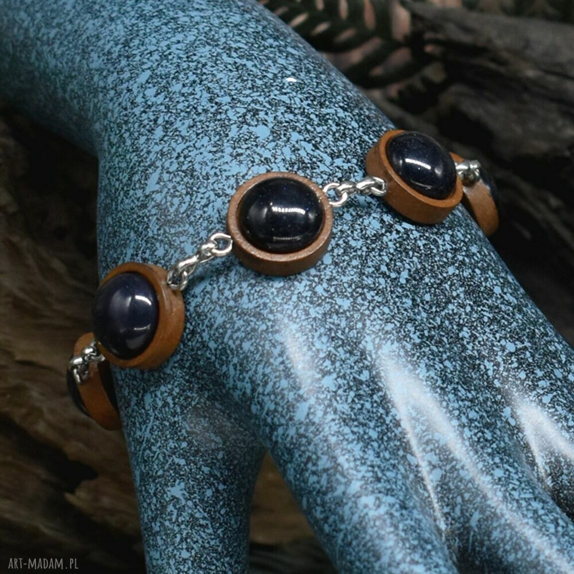 Drewniana bransoletka z nocą kairu Spirit Of Copper - regulowana